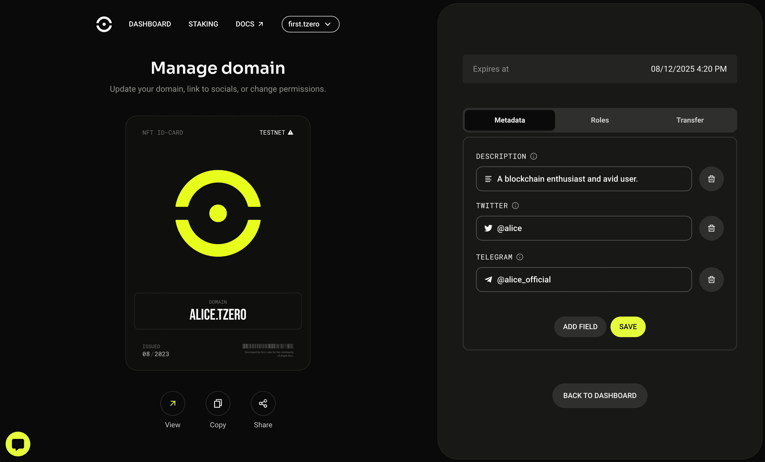 Manage - Metadata Overview